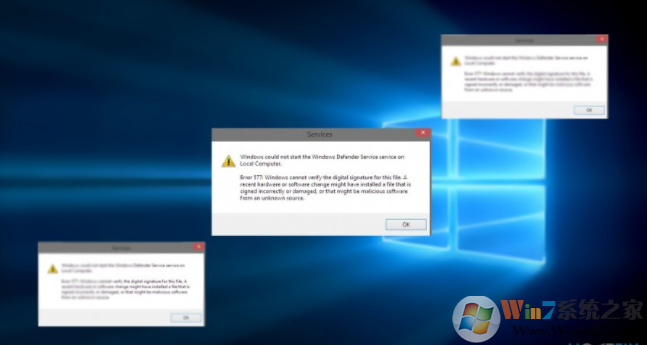 圖像顯示Windows Defender 577錯誤