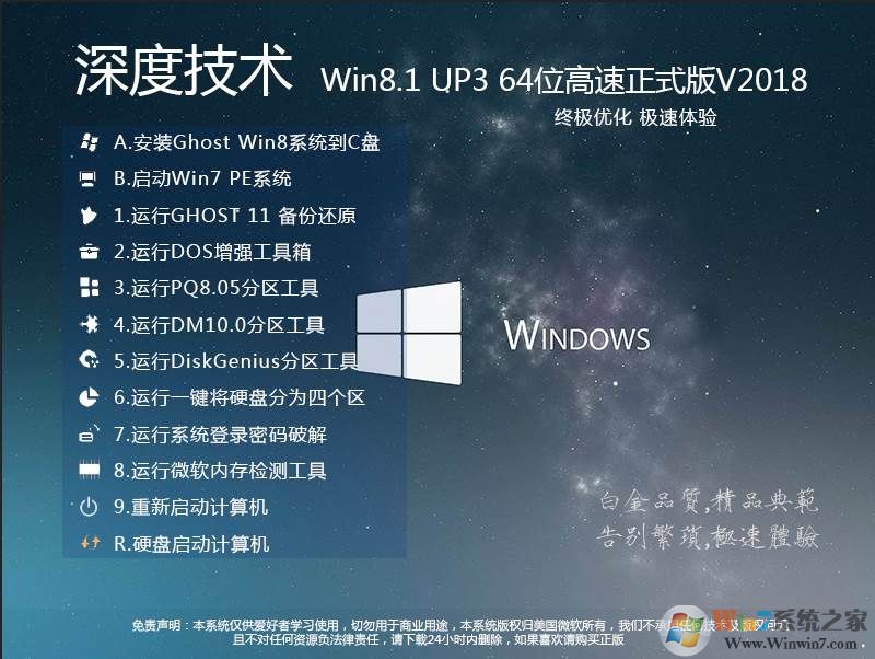 深度技術Ghost Win8.1 64位最終優化版(永久激活) V2021