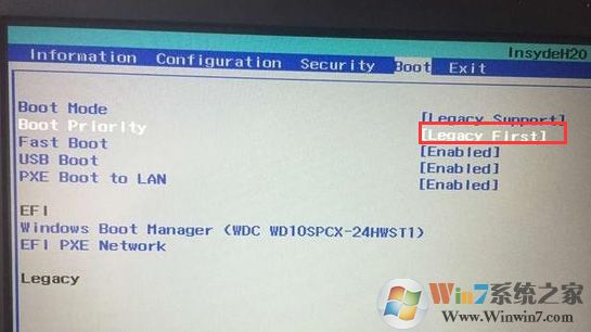 把Boot Priority設置成Legacy First 把Boot Priority設置成Legacy First