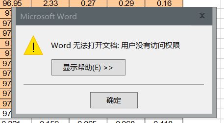 Word無法導入Excel 提示:用戶沒有訪問權限 該怎么辦?