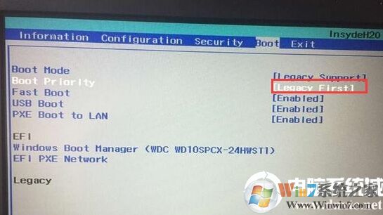 把Boot Priority設置成Legacy First 把Boot Priority設置成Legacy First