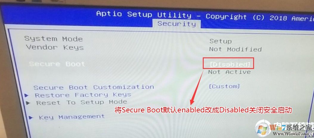 將Secure Boot默認(rèn)的enabled改成disabled關(guān)閉安全啟動(dòng) 將Secure Boot默認(rèn)的enabled改成disabled關(guān)閉安全啟動(dòng)