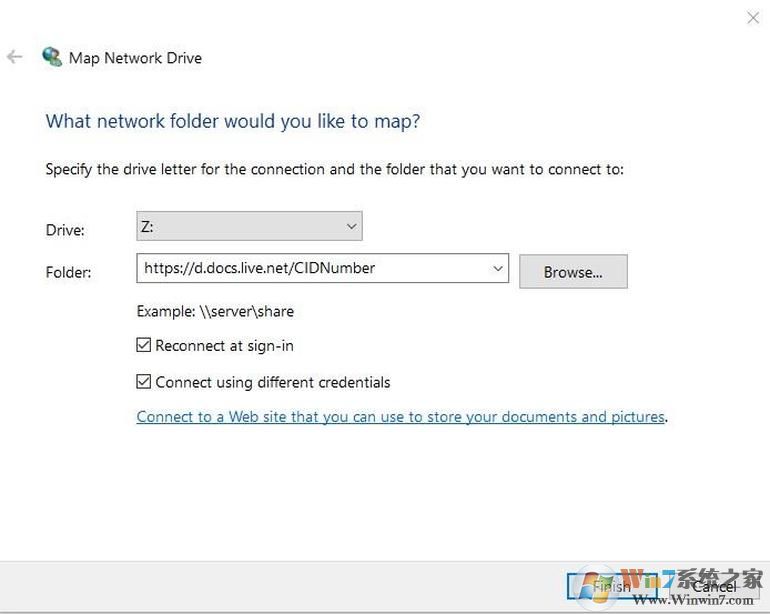 為OneDrive分配驅動器號