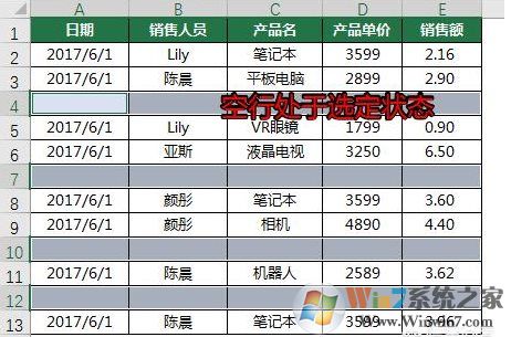 EXCEL怎么刪除所有空行？EXCEL一次刪除所有空行方法