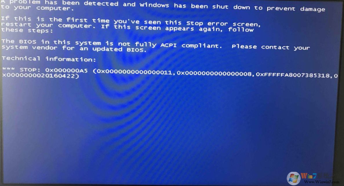 戴爾DELL筆記本Win10安裝Win7系統0x000000a5藍屏原因和解決方法