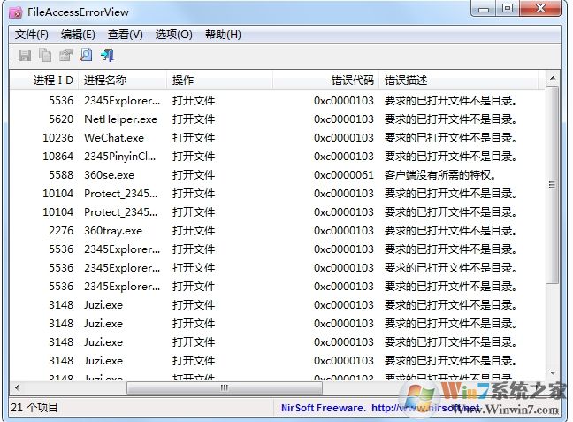 Windows系統錯誤診斷工具FileAccessErrorView v1.22漢化版