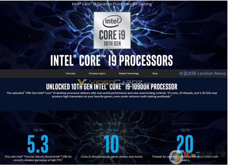 i9 10900K正式發布,迄今最快的處理器10核心20線程