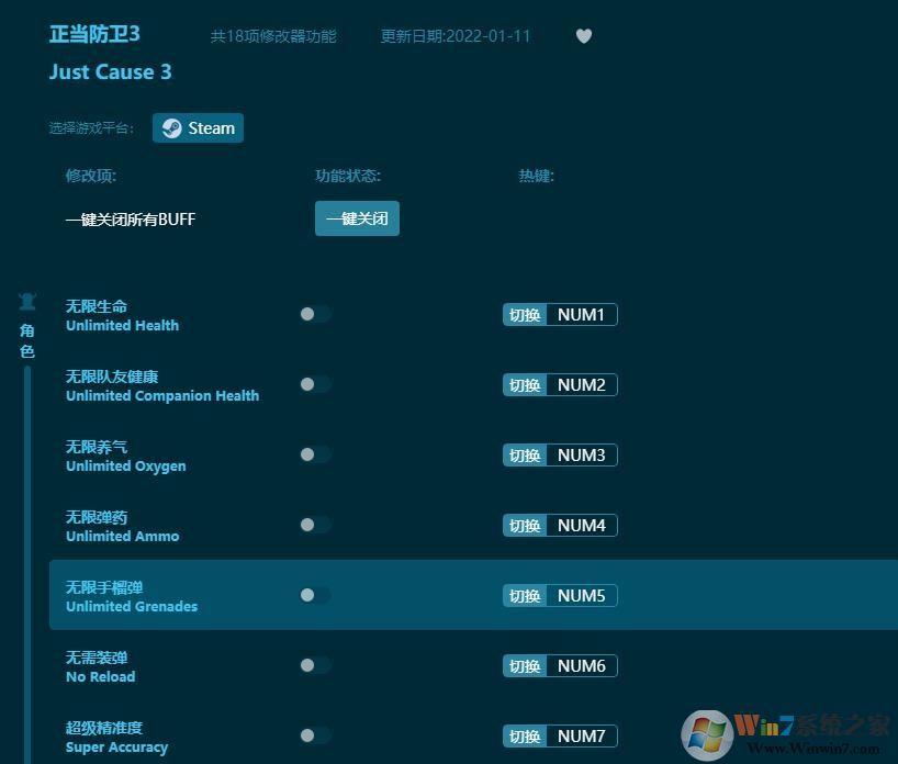 正當防衛3十八項修改器 v2022