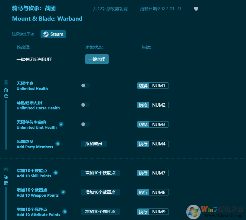 騎馬與砍殺戰團線上修改器(12項全功能)