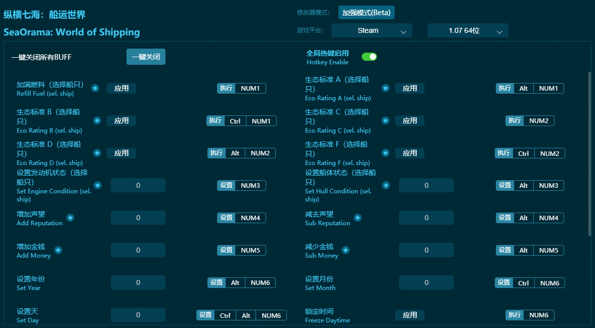縱橫七海船運世界二十五項修改器 v2024最新版